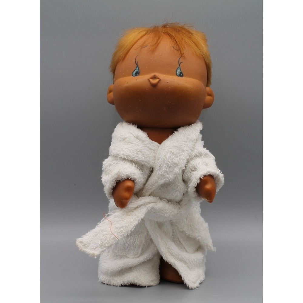 Vintage Sekiguchi Poppo-Chan Kissing Doll Japan Rubber Baby Doll Red Hair 8.5"